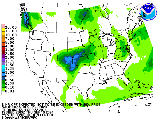 6-Hour 90th
                     Percentile QPF valid 06Z September 22, 2024