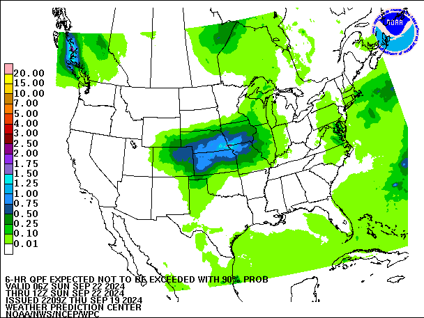 6-Hour 90th
                     Percentile QPF valid 12Z September 22, 2024