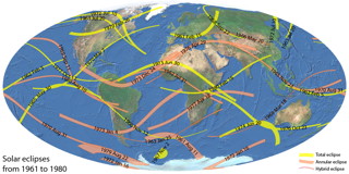 Carte Eclipses Soleil 1961-1980