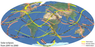 Carte Eclipses Soleil 2041-2060