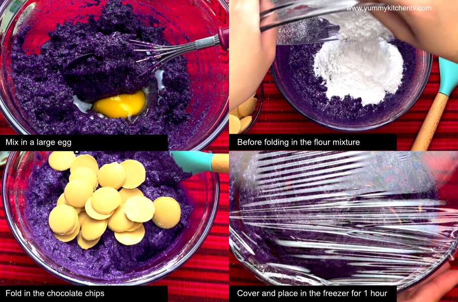 step by step UBE COOKIE RECIPE