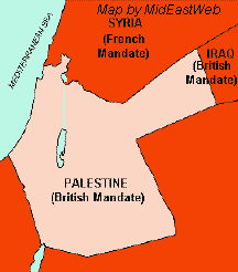 Palestine, Map of British Mandate with Transjordan