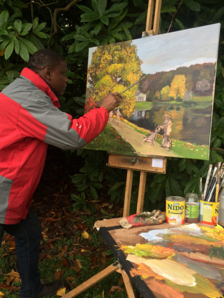 Adebanji painting in Stourhead