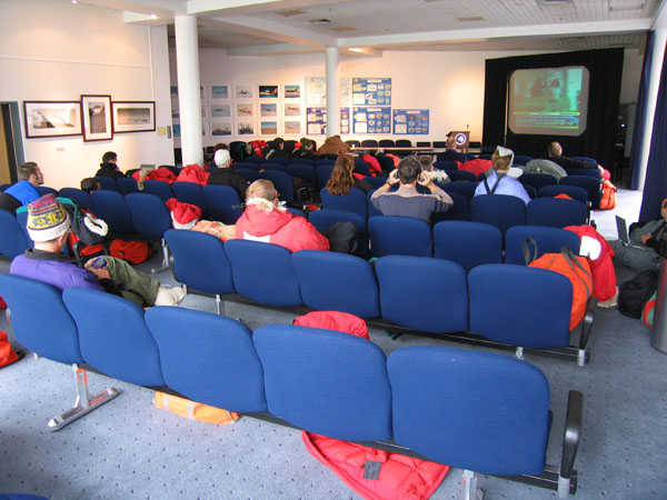 Waiting in the passenger terminal at the CDC