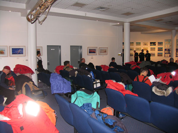 Waiting in the passenger terminal at the CDC