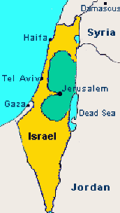 Israel: Map of Green line armistice borders, 1948