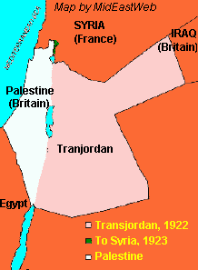 Palestine: Map of British Mandate for Balestine and Transjordan