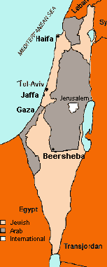 Map of Israel-Palestine UN Partition Plan 1947