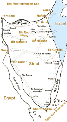 Israel and the Arabs: Map of Sinai Campaign, 1956