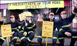 Firefighters on strike