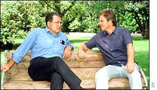 EU chief Romano Prodi and UK Prime Minister Tony Blair