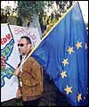 Cypriot carries EU flag