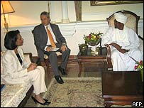 Condoleezza Rice, lefts, meets Sudanese President al-Bashir