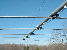 Close-up on a log-periodic antenna.