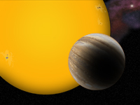 K0 star 0.85 Rs, 1 exoplanet of 0.6J but as large as Jupiter at 0.04 AU.