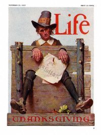 Norman Rockwell Life Magazine cover published November 22, 1923. The title is Ye Glutton