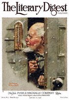 Norman Rockwell's Man Reading Thermometer from the January 17, 1920 Literary Digest cover