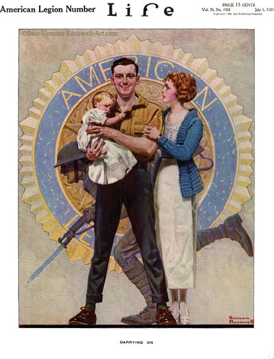 Carrying On by Norman Rockwell appeared on Life Magazine cover July 1, 1920