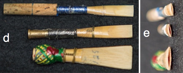 reeds of oboe, cor anglais and bassoon