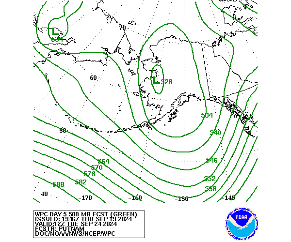 WPC Forecast of 500mb Heights valid on Day 5