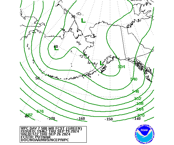 WPC Forecast of 500mb Heights valid on Day 7