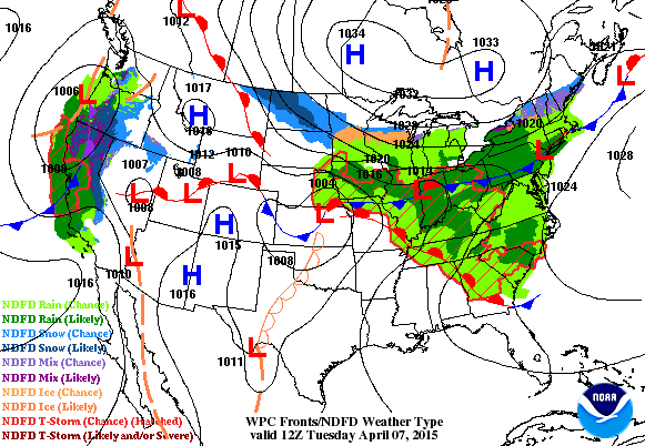 Example of WPC/NDFD forecast