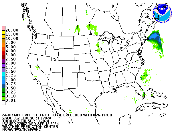 24-Hour 5th
                     Percentile QPF valid 06Z September 20, 2024