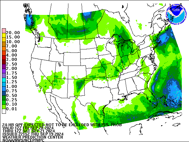 24-Hour 75th
                     Percentile QPF valid 12Z September 21, 2024