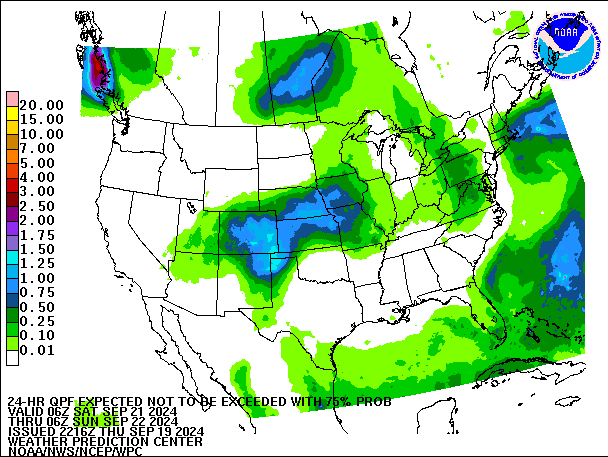 24-Hour 75th
                     Percentile QPF valid 06Z September 22, 2024