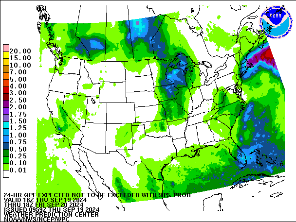 24-Hour 90th
                     Percentile QPF valid 18Z September 20, 2024