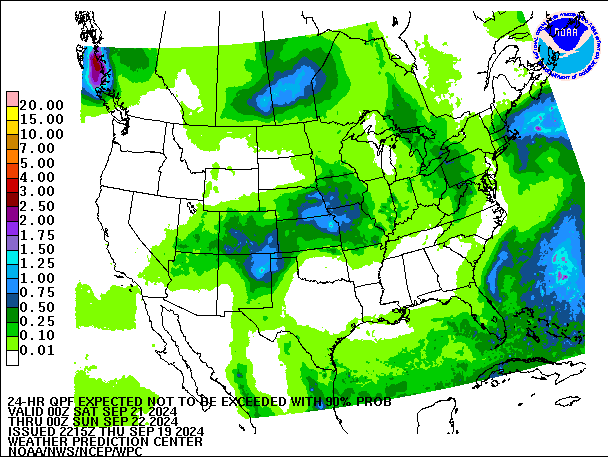 24-Hour 90th
                     Percentile QPF valid 00Z September 22, 2024