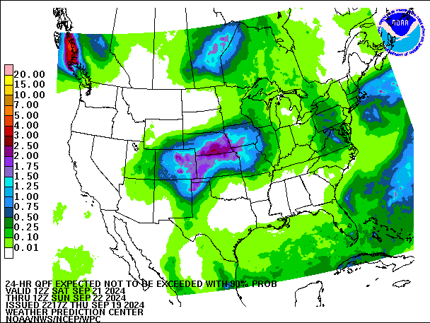 24-Hour 90th
                     Percentile QPF valid 12Z September 22, 2024