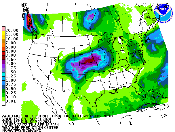 24-Hour 90th
                     Percentile QPF valid 18Z September 22, 2024