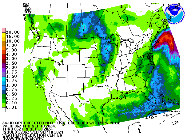 24-Hour 95th
                     Percentile QPF valid 06Z September 20, 2024