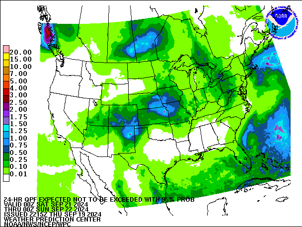 24-Hour 95th
                     Percentile QPF valid 00Z September 22, 2024