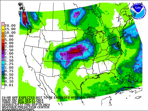 24-Hour 95th
                     Percentile QPF valid 18Z September 22, 2024