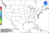 Day 2 probability of freezing rain accumulating greater than or equal to 0.01 inch.