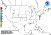 Day 3 probability of snow accumulating greater than or equal to 1 inch.