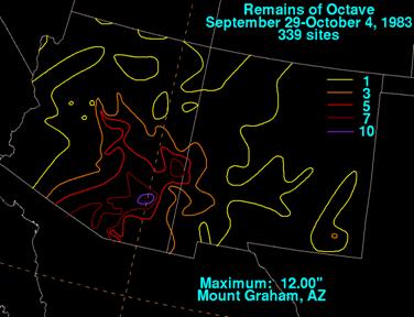 Hurricane Octave (1983) Rainfall