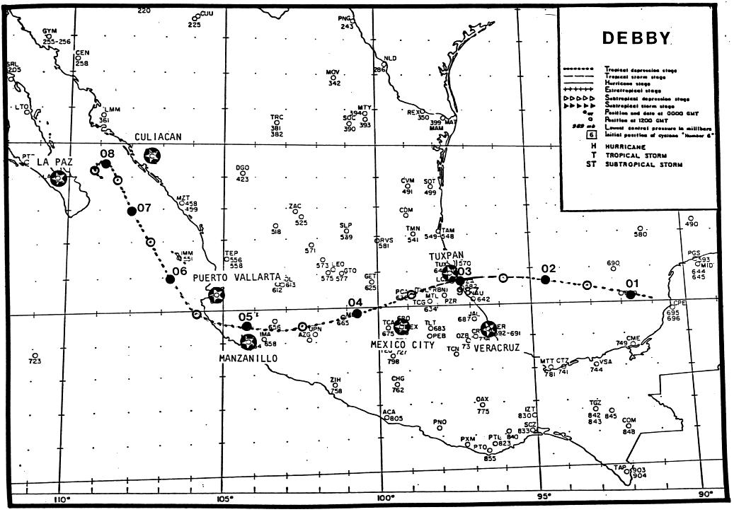 Debby (1988) Track