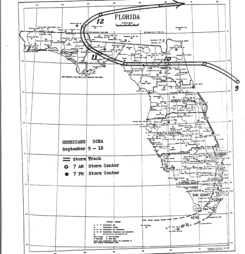 Hurricane Dora (1964) Track